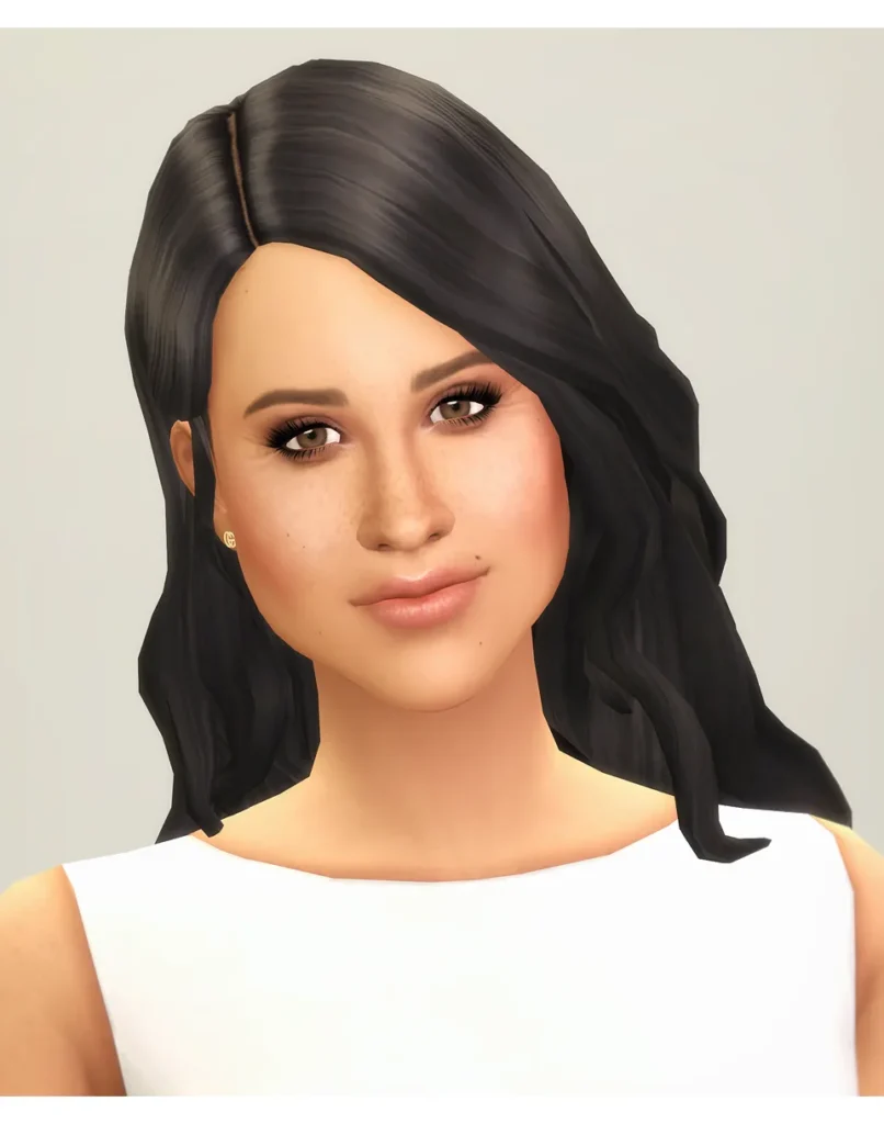 Vista previa de Meghan cabello II (26 color), cabello de rustys-cc para Los Sims 4.