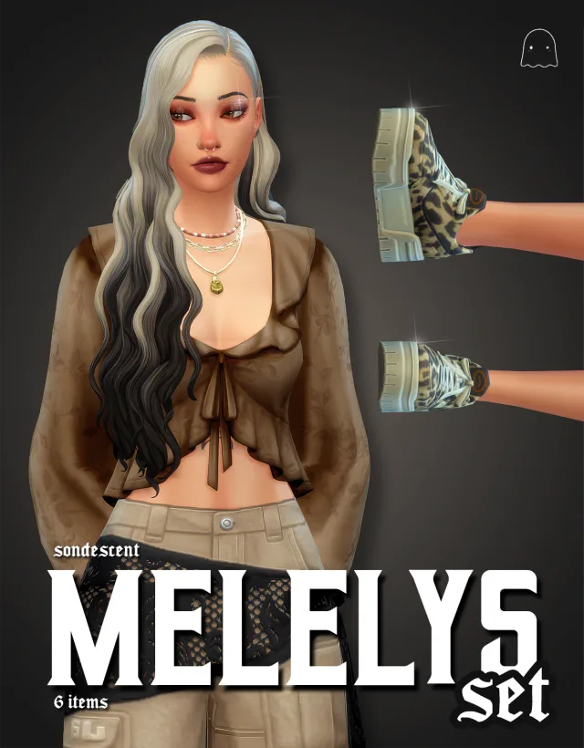 Vista previa de Meleys set, crear un sim de sondescent para Los Sims 4.