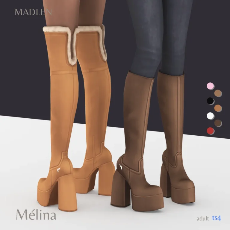 Vista previa de Mélina boots these boots are not only a fashion, zapatos de madlensims para Los Sims 4.