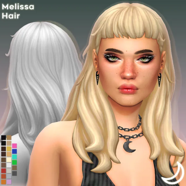 Vista previa de MELISSA cabello BY IMVIKAI, cabello de imvikai para Los Sims 4.