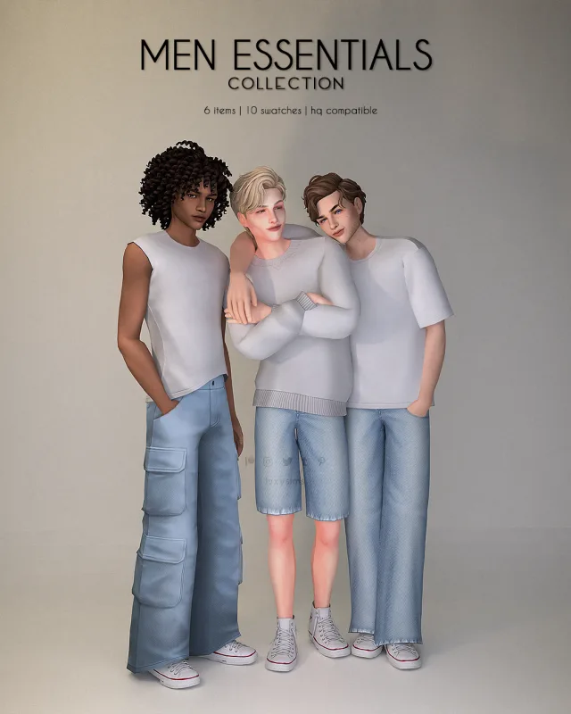 Vista previa de Men Essentials colección - Complete, crear un sim de luxysims para Los Sims 4.