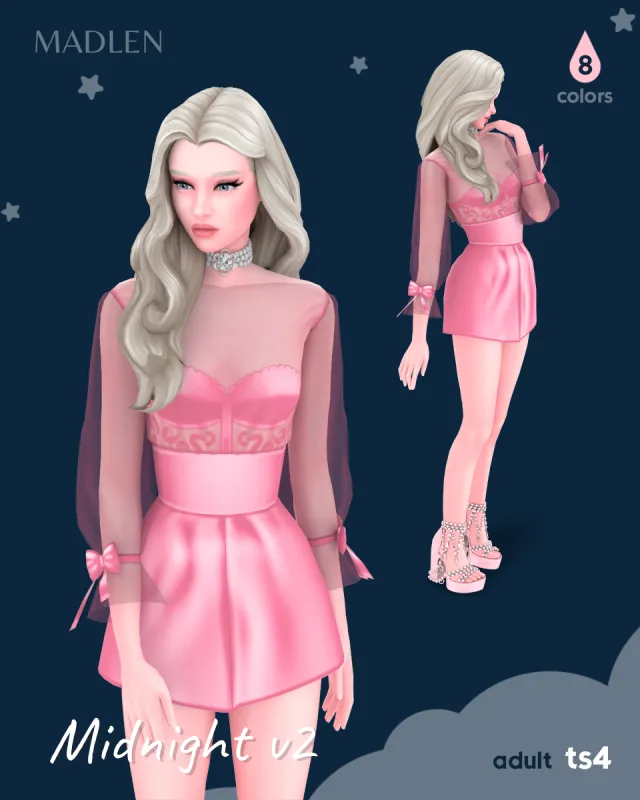 Vista previa de Midnight v2 designed for dreamy dates and starlit, ropa de madlensims para Los Sims 4.