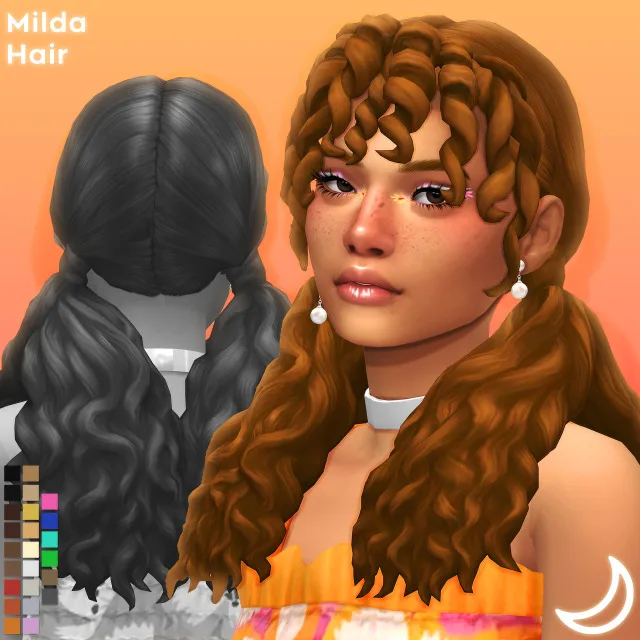 Vista previa de MILDA cabello BY IMVIKAI, cabello de imvikai para Los Sims 4.