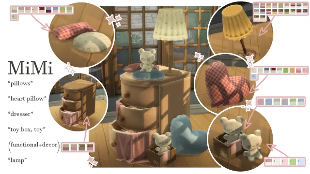 Vista previa de Mimi it comes with toy box functional, construir y comprar de tamsiecc para Los Sims 4.