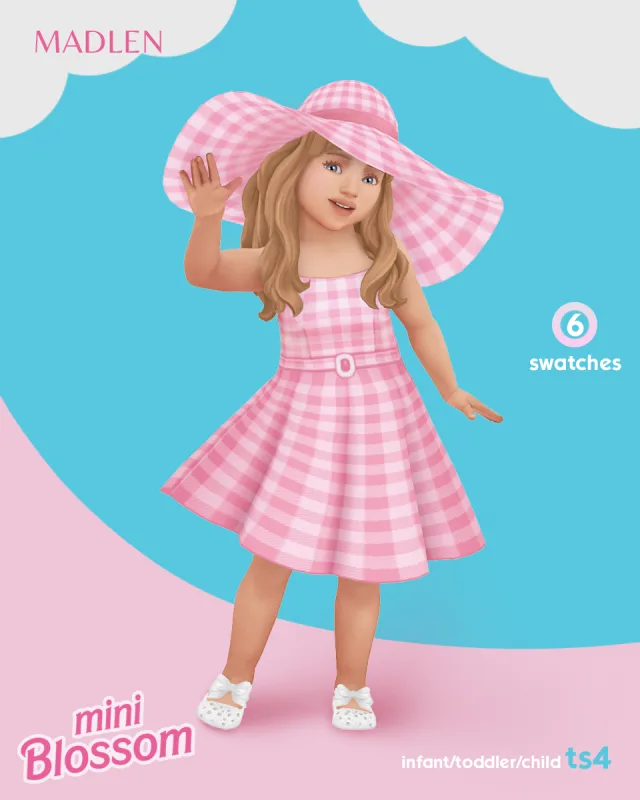 Vista previa de Mini blossom set i thought it would be a good idea, ropa de madlensims para Los Sims 4.