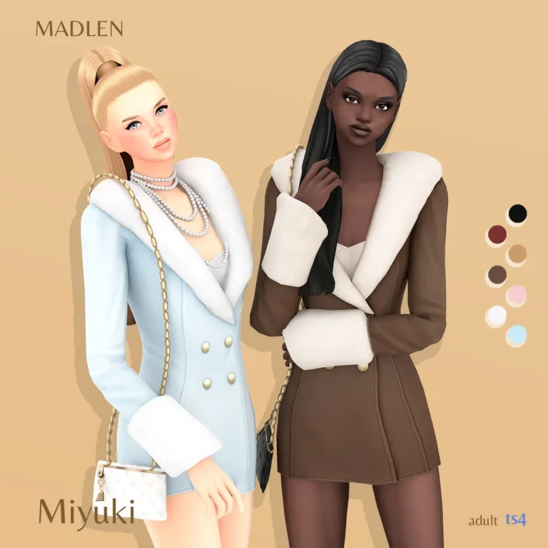 Vista previa de Miyuki coat bag its getting colder this, ropa de madlensims para Los Sims 4.