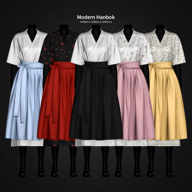 Vista previa de Modern Hanbok, crear un sim de gorillax3-cc para Los Sims 4.