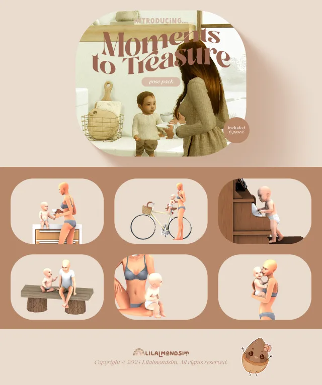 Vista previa de Moments to Treasure — 𝒑𝒐𝒔𝒆 𝒑𝒂𝒄𝒌 𝒘𝒊𝒕𝒉 𝒊𝒏𝒇𝒂𝒏𝒕𝒔!, poses de lilalmondsim para Los Sims 4.
