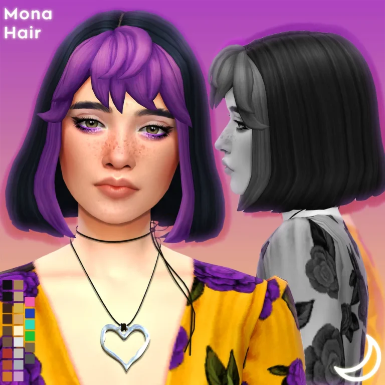 Vista previa de MONA cabello BY IMVIKAI, cabello de imvikai para Los Sims 4.