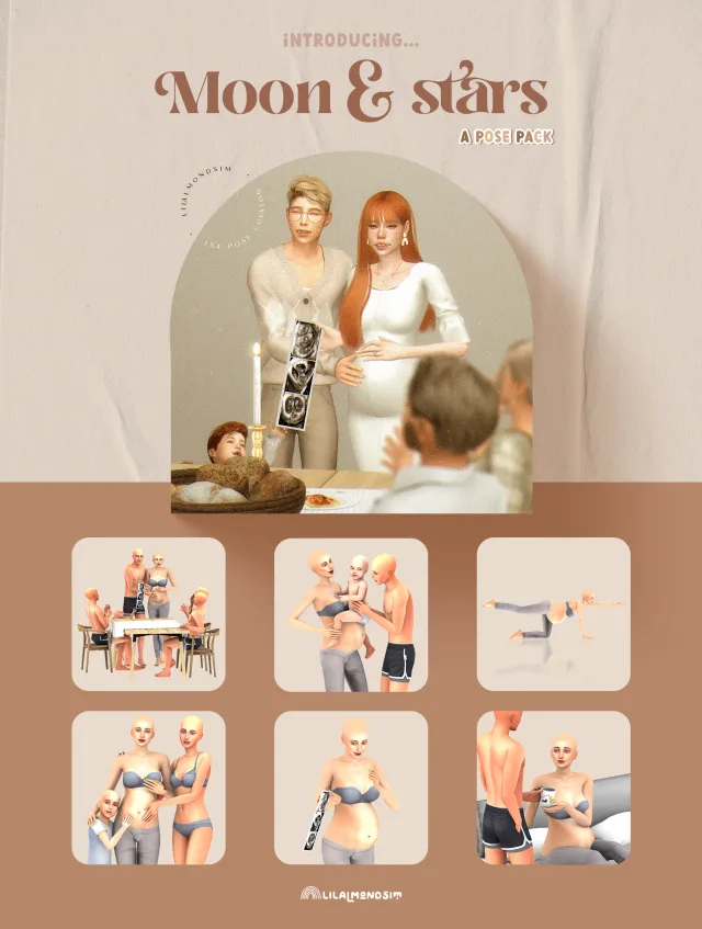 Vista previa de Moon & stars — 𝒑𝒐𝒔𝒆 𝒑𝒂𝒄𝒌, poses de lilalmondsim para Los Sims 4.