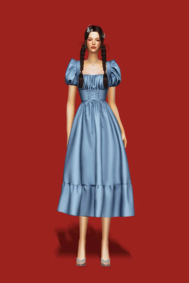 Vista previa de Moonlace vestido, ropa de gorillax3-cc para Los Sims 4.