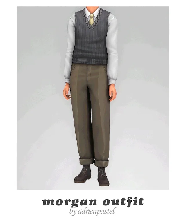 Vista previa de Morgan conjunto, ropa de its-adrienpastel para Los Sims 4.
