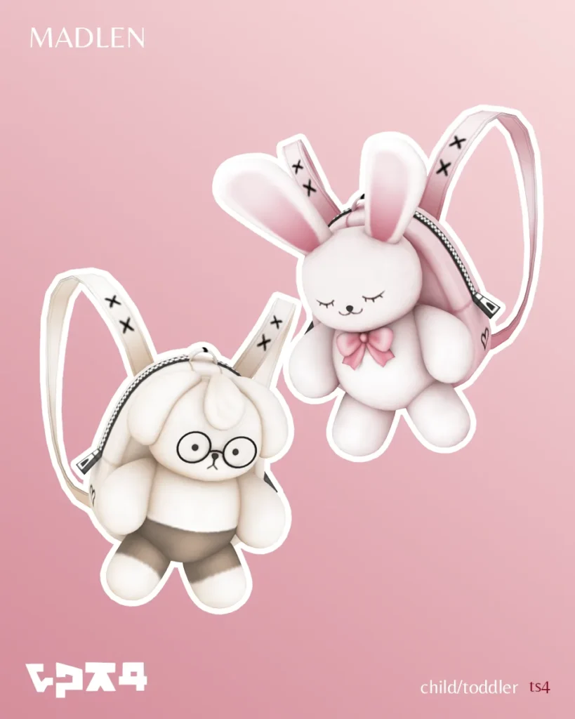 Vista previa de Mori backpacks incredibly adorable backpack with, accesorios de madlensims para Los Sims 4.
