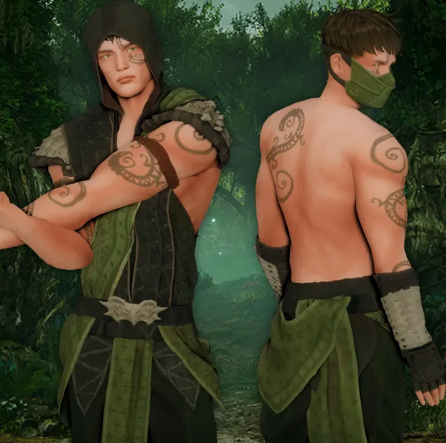 Vista previa de Mortal Kombat 1 Reptile CC Set - 8 ITEMS, crear un sim de jessiminesims para Los Sims 4.