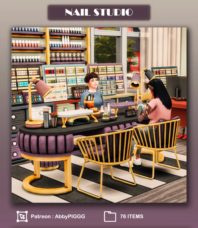 Vista previa de NAIL STUDIO, construir y comprar de abbypiggg para Los Sims 4.