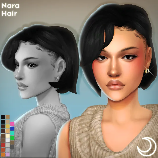 Vista previa de NARA cabello BY IMVIKAI, cabello de imvikai para Los Sims 4.