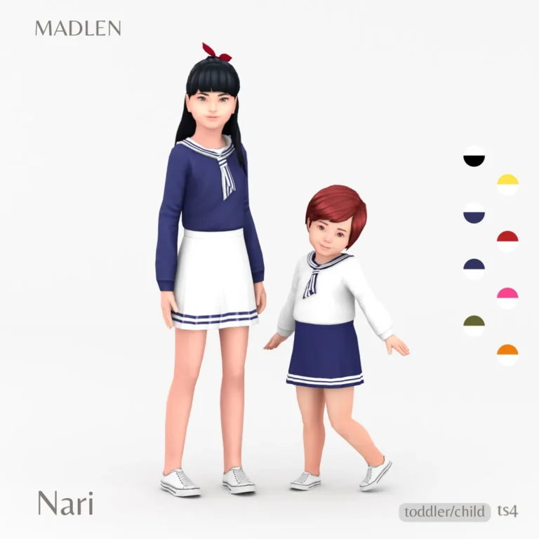 Vista previa de Nari conjunto perfect for spring download patreon, ropa de madlensims para Los Sims 4.