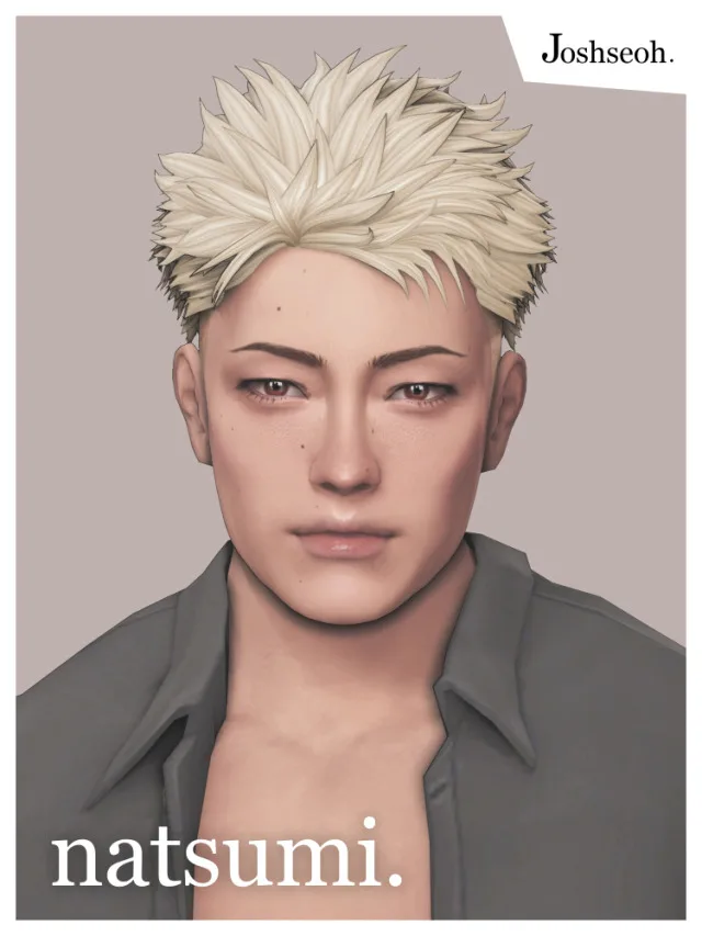 Vista previa de Natsumi cabello (cabello Commissions), cabello de joshseoh para Los Sims 4.