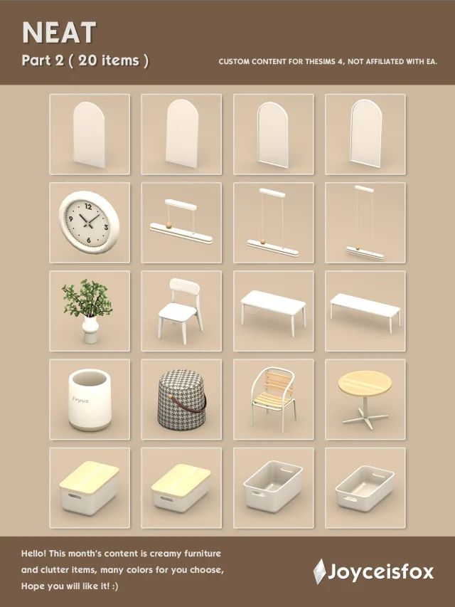 Vista previa de NEAT - Part 2, construir y comprar de joyceisfox para Los Sims 4.