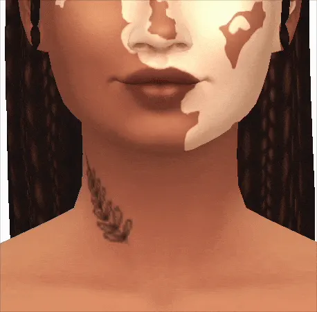 Vista previa de Neck Tattoos, detalles de piel de toastie-sim para Los Sims 4.