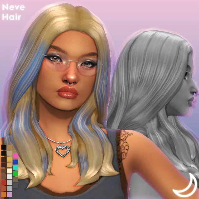 Vista previa de NEVE cabello BY IMVIKAI, cabello de imvikai para Los Sims 4.