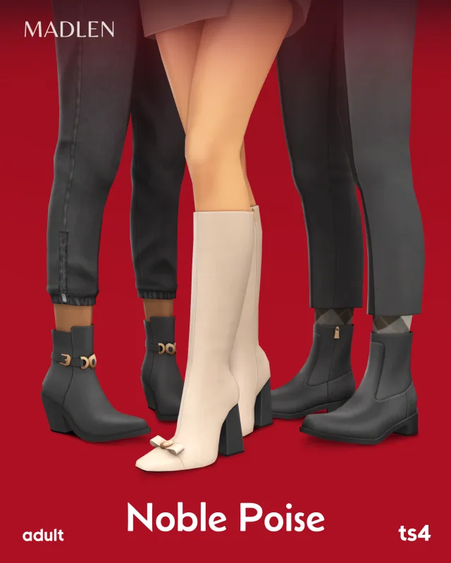 Vista previa de Noble poise set a statement in every step serve, zapatos de madlensims para Los Sims 4.