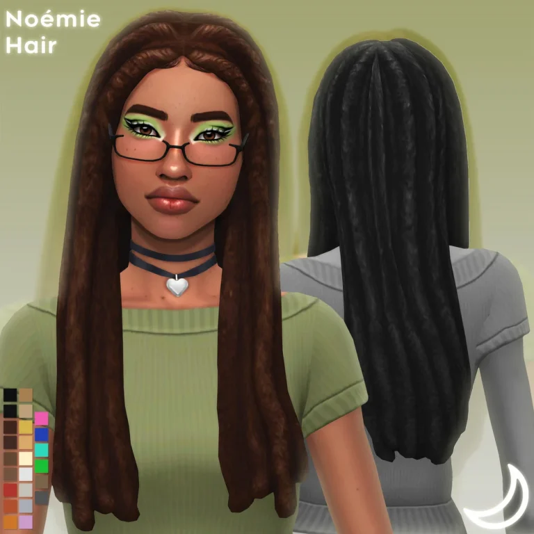 Vista previa de NOÉMIE cabello BY IMVIKAI, cabello de imvikai para Los Sims 4.