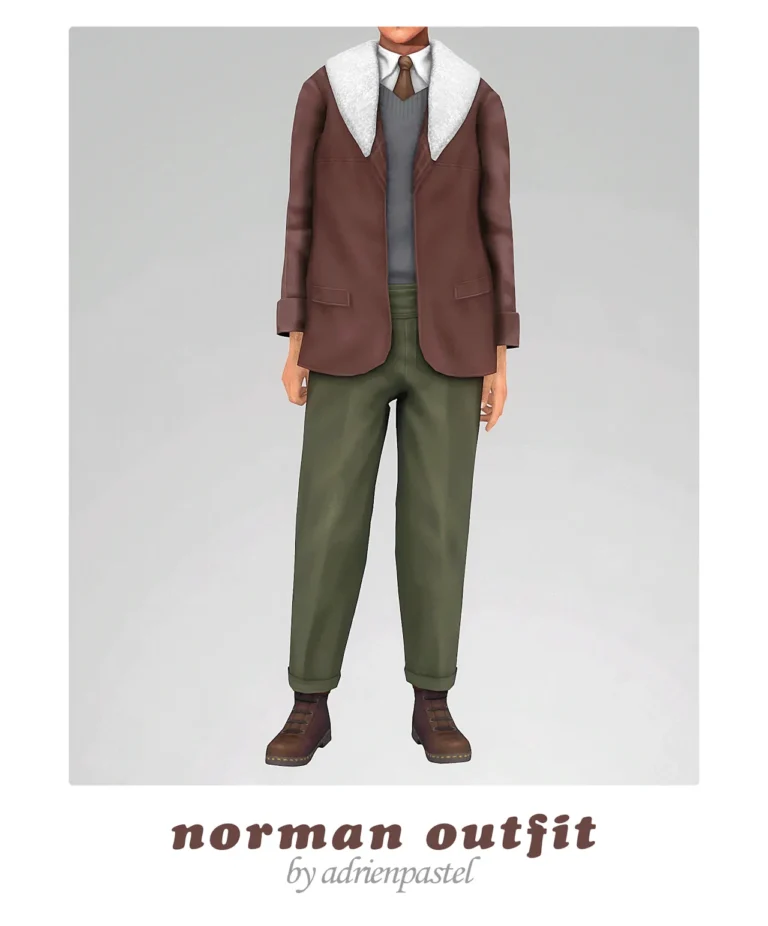 Vista previa de Norman conjunto ·, ropa de its-adrienpastel para Los Sims 4.
