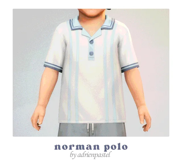 Vista previa de Norman Polo & Shorts (Toddlers), ropa de its-adrienpastel para Los Sims 4.