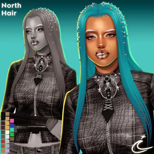 Vista previa de NORTH cabello BY IMVIKAI, cabello de imvikai para Los Sims 4.
