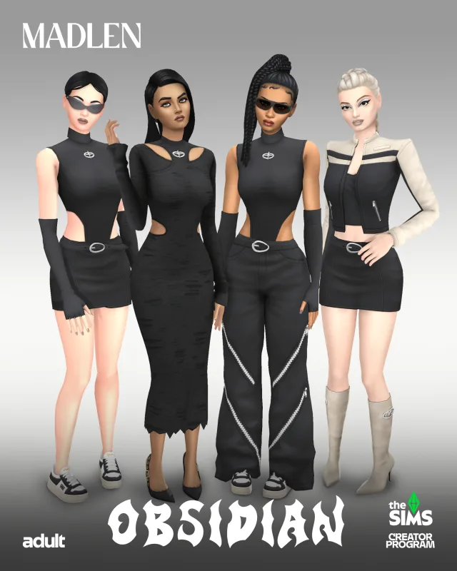 Vista previa de Obsidian set effortless bold and just a little, crear un sim de madlensims para Los Sims 4.