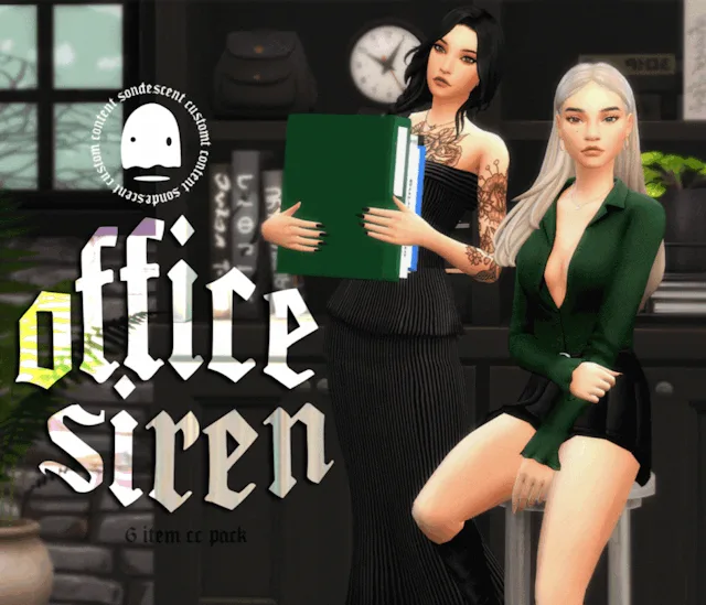 Vista previa de Office siren (6 item cc pack), crear un sim de sondescent para Los Sims 4.