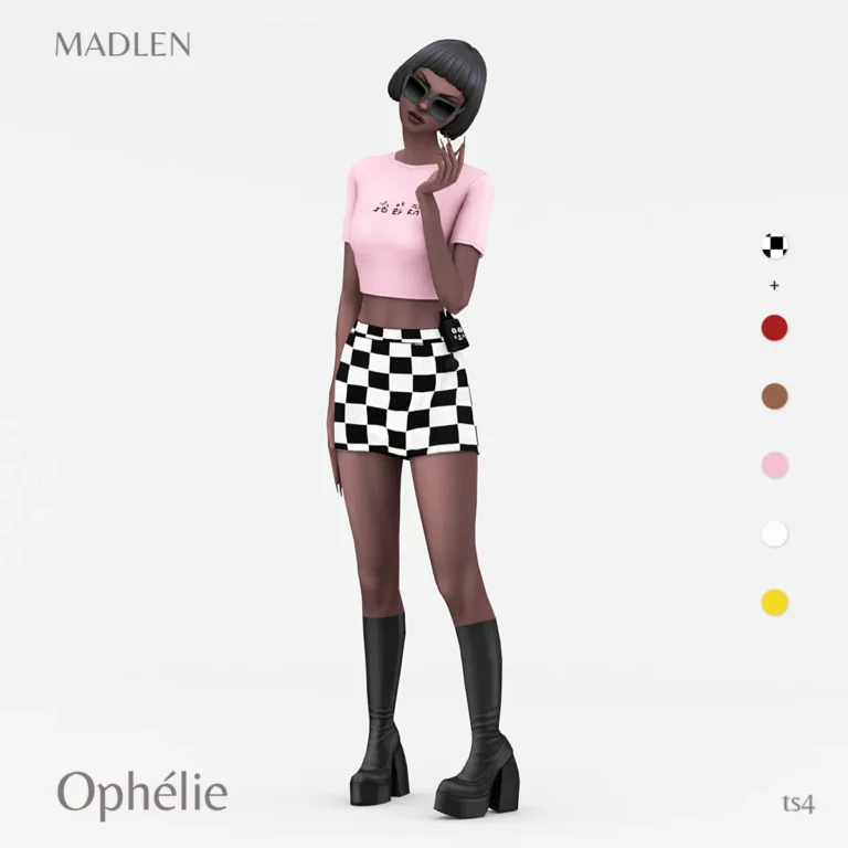 Vista previa de Ophélie conjunto new trendy conjunto for a bit more, ropa de madlensims para Los Sims 4.