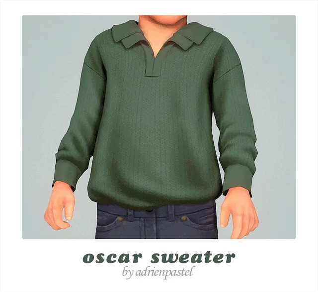 Vista previa de Oscar Sweater & Trousers (Toddler), ropa de its-adrienpastel para Los Sims 4.