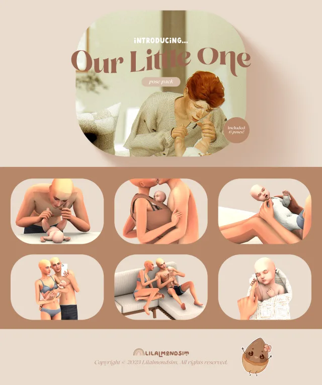 Vista previa de Our little one — 𝒑𝒐𝒔𝒆 𝒑𝒂𝒄𝒌, poses de lilalmondsim para Los Sims 4.