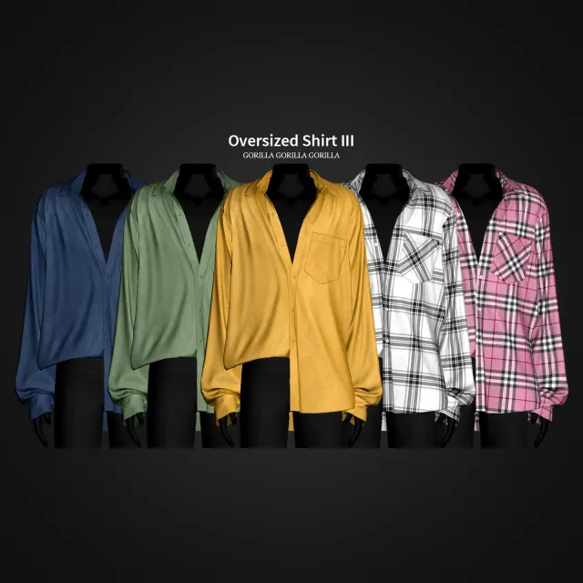 Vista previa de Oversized Shirt III, ropa de gorillax3-cc para Los Sims 4.