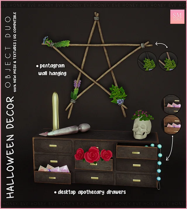 Vista previa de ＤOWNLOAD FREE HERE ☆ ☽ ★ NEW FEMALE ITEMS ★ | ★ NEW MALE ITEMS ★, decoración de smsims-evekleos para Los Sims 4.