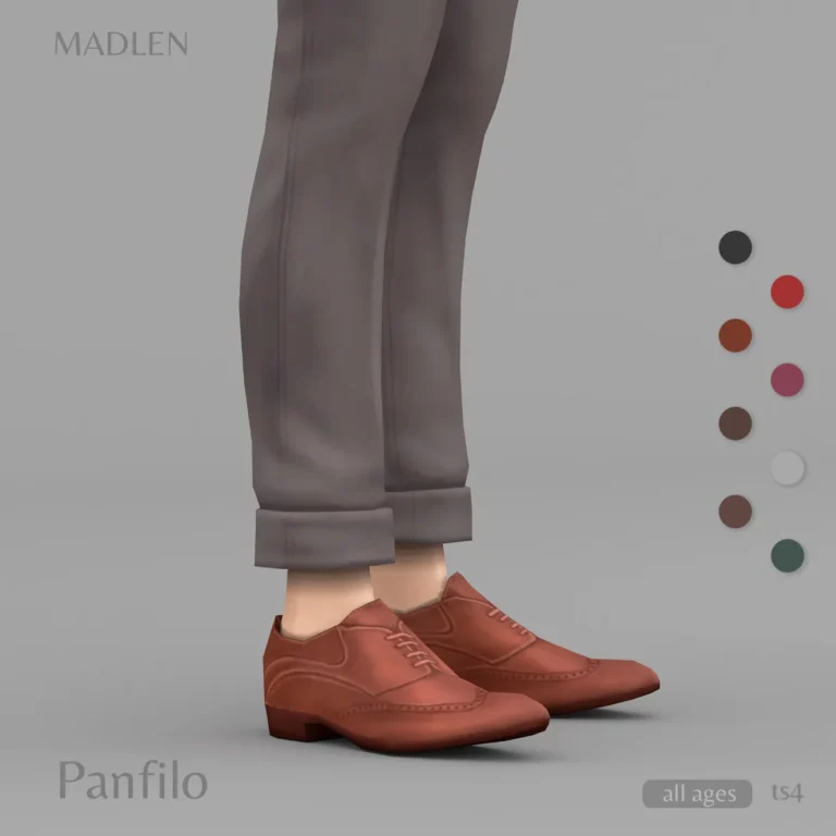 Vista previa de Panfilo zapatos classic oxford zapatos coming in, zapatos de madlensims para Los Sims 4.