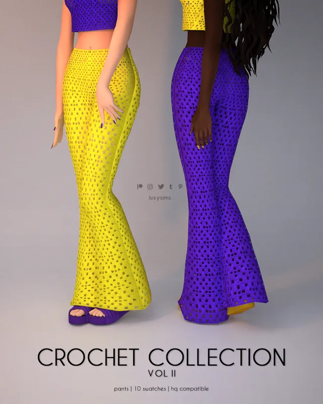 Vista previa de Pants - Crochet colección II, ropa de luxysims para Los Sims 4.