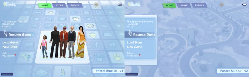 mods para Los Sims 4 — Pastel Blue UI Mod for The Sims 4 de vyxated para Los Sims 4 | Simlish4, imagen 2