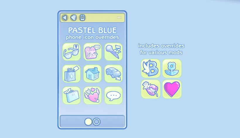 mods para Los Sims 4 — Pastel Blue UI Mod for The Sims 4 de vyxated para Los Sims 4 | Simlish4, imagen 4