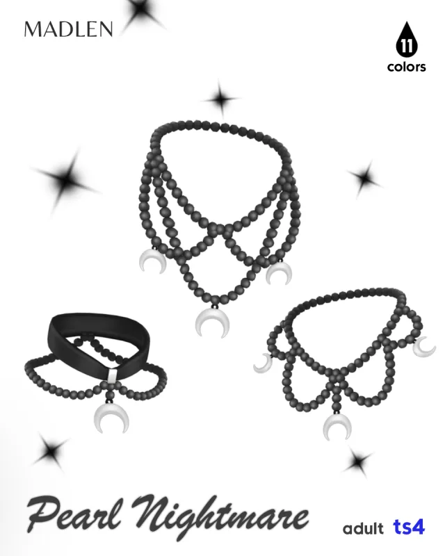 Vista previa de Pearl nightmare unleash your inner enigma chic, accesorios de madlensims para Los Sims 4.