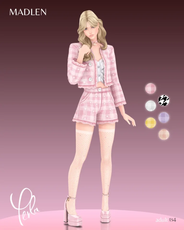 Vista previa de Perla conjunto stockings step out in style with a, ropa de madlensims para Los Sims 4.