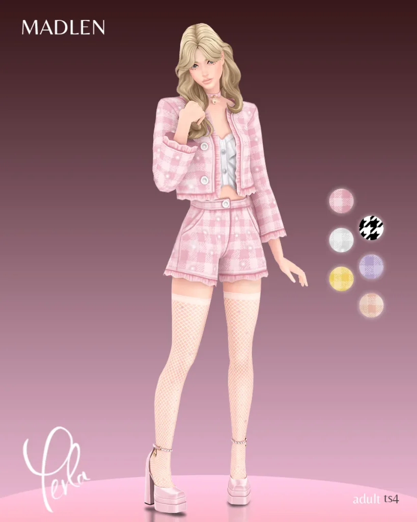 Vista previa de Perla conjunto stockings step out in style with a, ropa de madlensims para Los Sims 4.