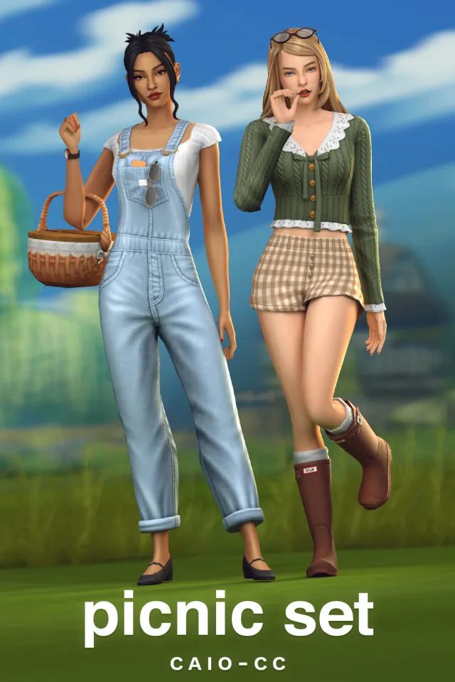 Vista previa de Picnic Set, crear un sim de caio-cc para Los Sims 4.