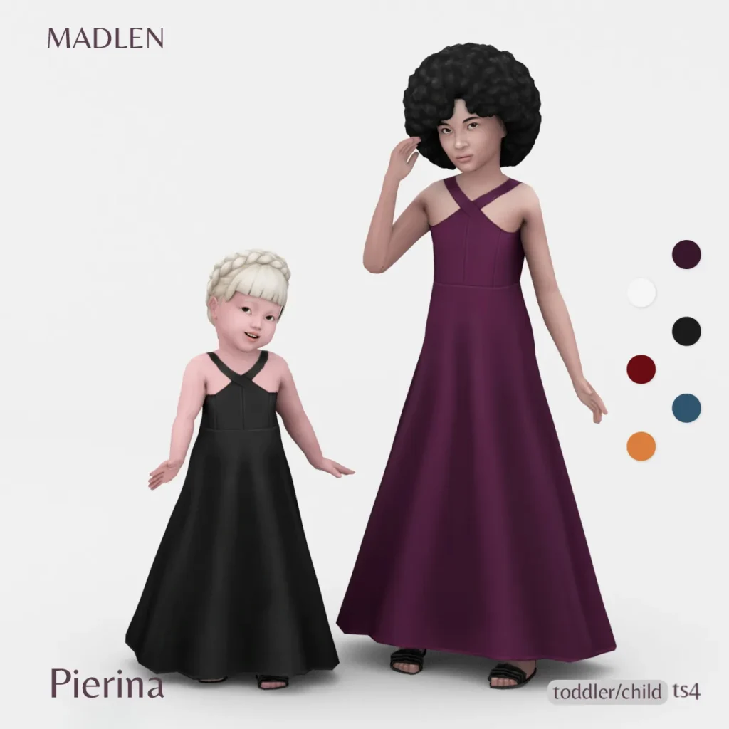 Vista previa de Pierina vestido gorgeous formal vestido available to, ropa de madlensims para Los Sims 4.