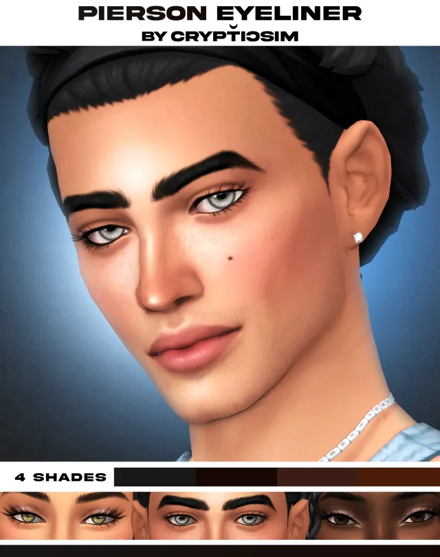 Vista previa de Pierson eyeliner, maquillaje de crypticsim para Los Sims 4.