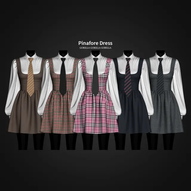 Vista previa de Pinafore vestido, ropa de gorillax3-cc para Los Sims 4.