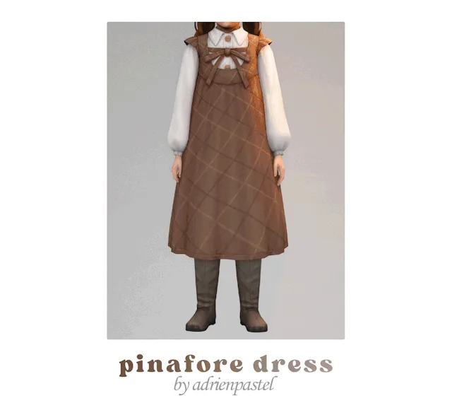 Vista previa de Pinafore vestido (Kids), ropa de its-adrienpastel para Los Sims 4.