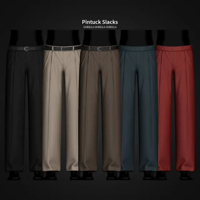 Vista previa de Pintuck Slacks II, crear un sim de gorillax3-cc para Los Sims 4.